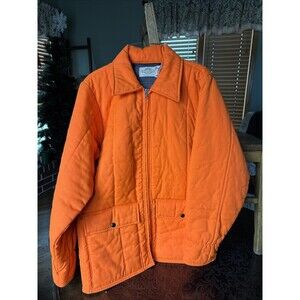 VTG SafTBak Blaze Orange Hunting Shooting Outdoor Jacket Made In USA Mens LARGE